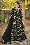 Fancy Shamoz Silk Embroidery Lengha four pieces For Girls